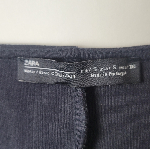 Zara Embroidered Shift Dress Long Sleeve Ruffle Hem Black S - Picture 7 of 11